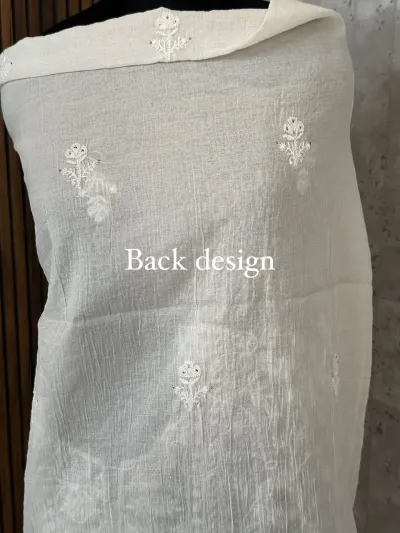 Ivory Mul Chanderi Unstitched Fabric