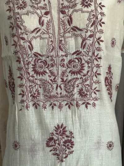 Light Beige Mul Chanderi Unstitched Fabric