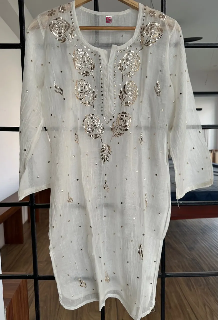 Mukaish Kamdani Mul Chanderi Kurta Gharara Set