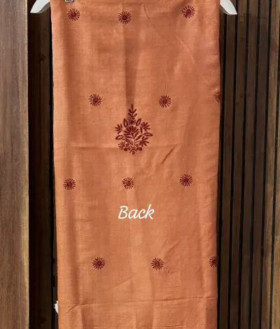 Penny Copper Tussar Silk Chikankari Kurta Dupatta Set