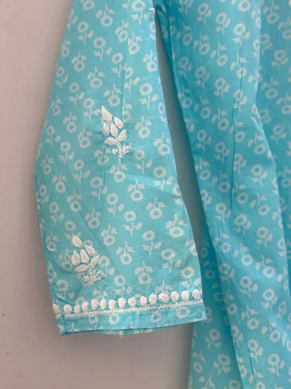 Modal Printed Cotton Handcrafted Chikankari Kurti