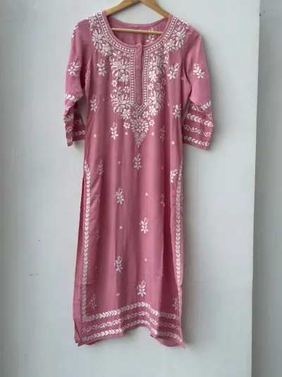 Mul Cotton Handcrafted Chikankari Kurti