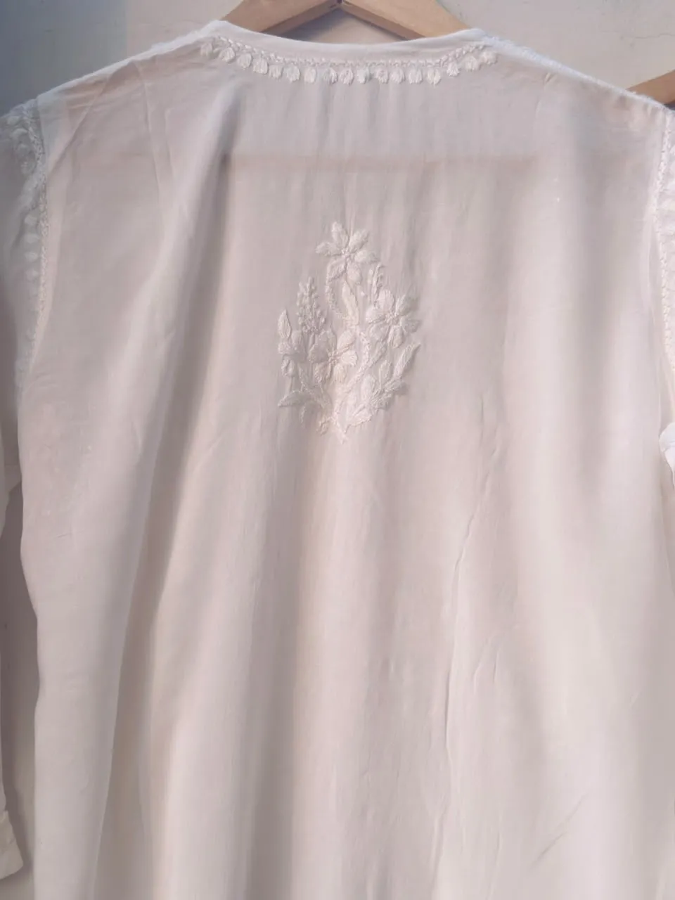 Modal Cotton Handcrafted Chikankari Kurta, Dupatta and Palazzo Set