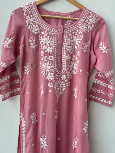 Mul Cotton Handcrafted Chikankari Kurti