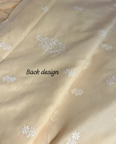 Light Fawn Soft Cotton Fine Chikankari With Haath Ki Jaali Neck Work