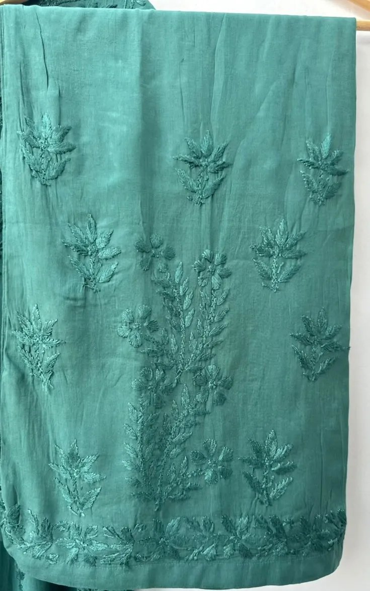 Modal Cotton Handcrafted Chikankari Kurta and Palazzo Set