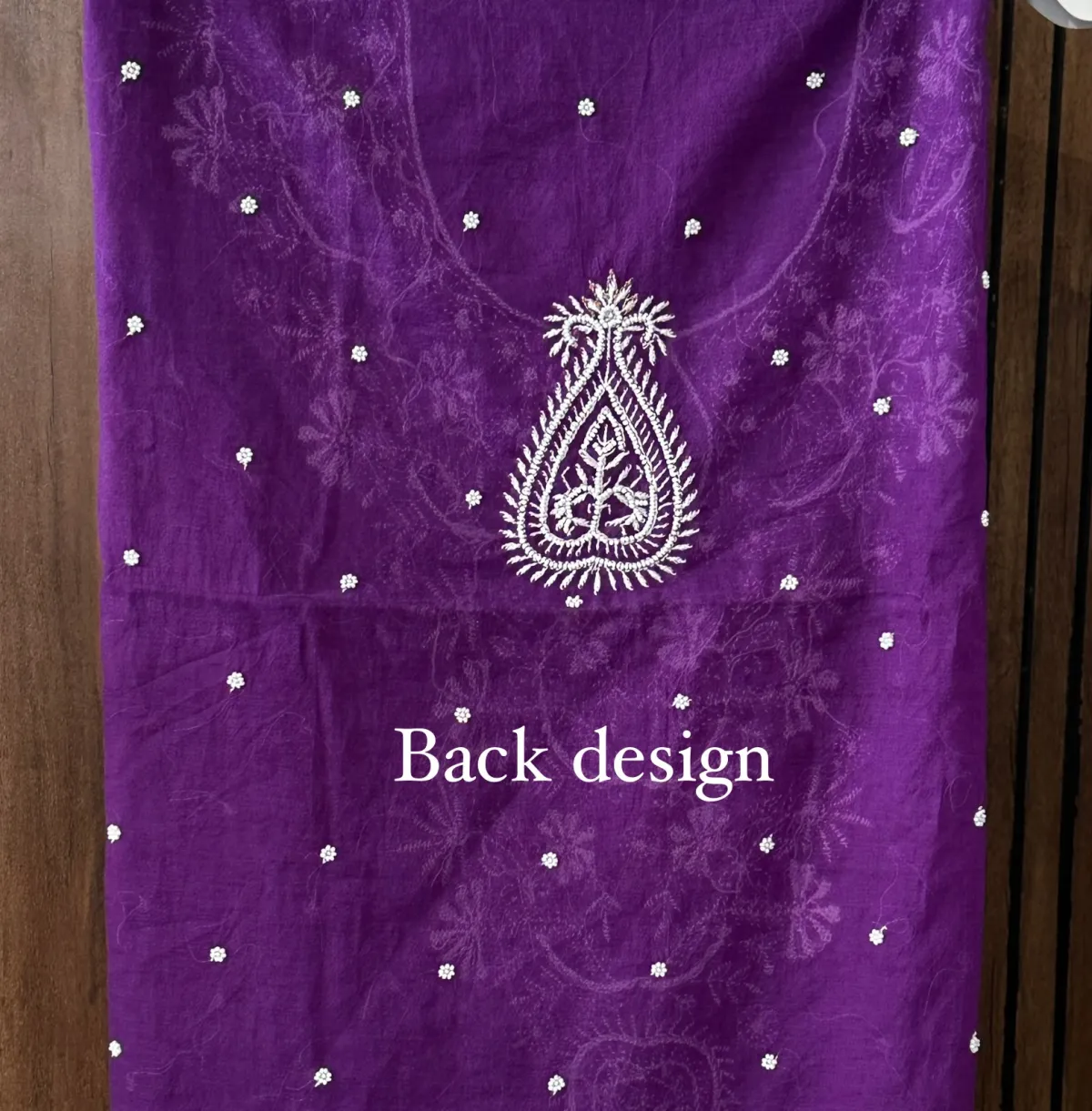 Deep Purple Mul Chanderi Chikankari Unstitched Fabric