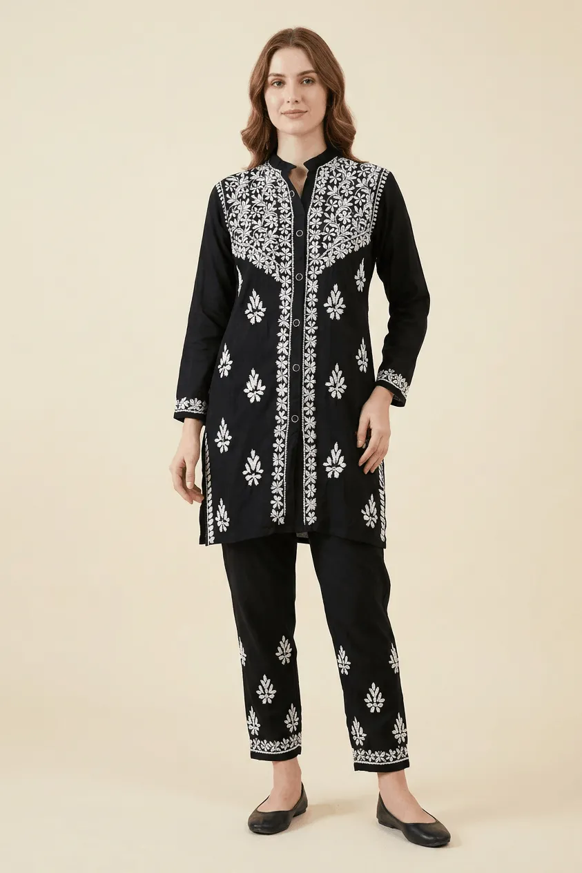 Black Rayon Coord Set