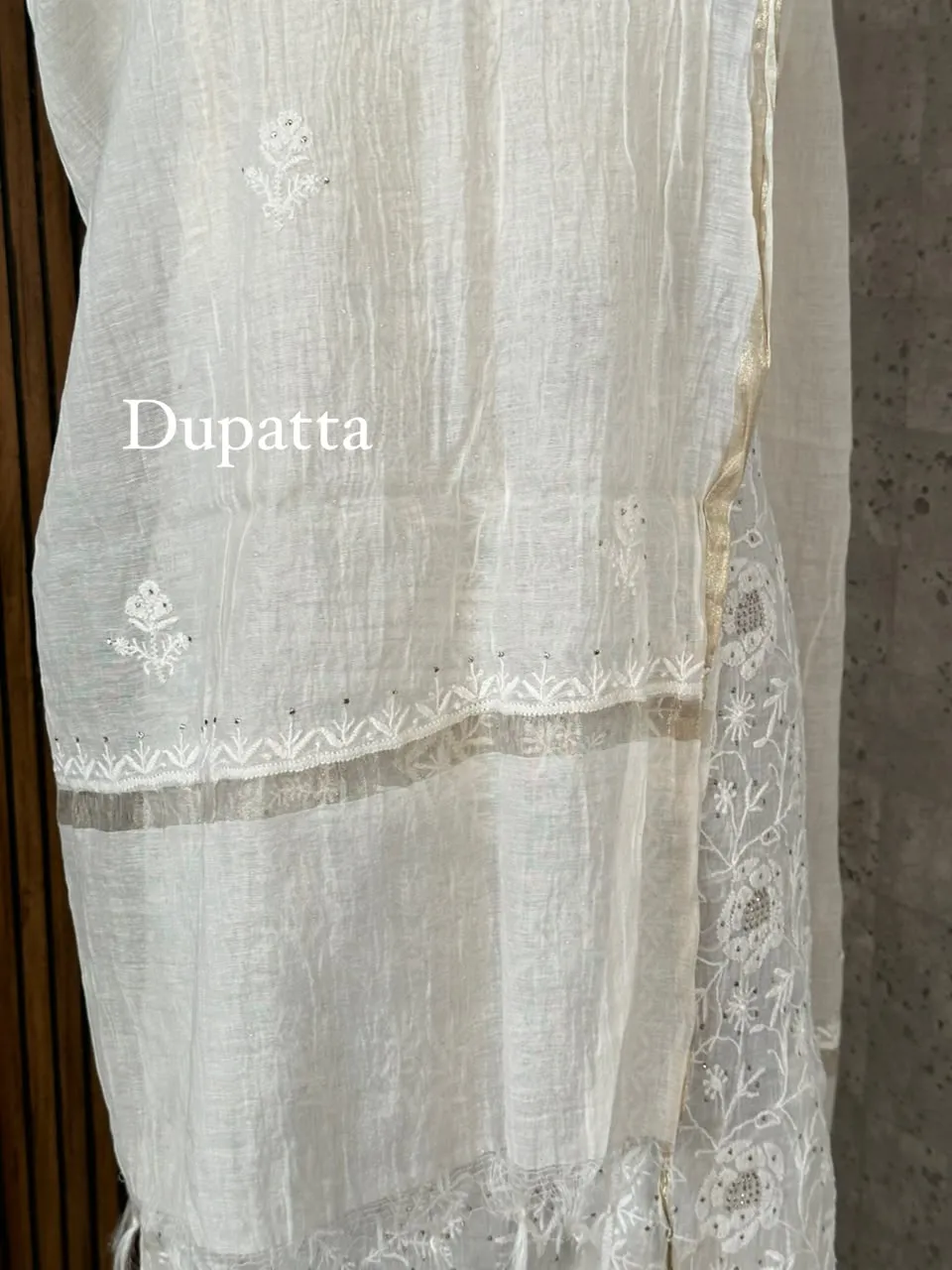 Ivory Mul Chanderi Unstitched Fabric