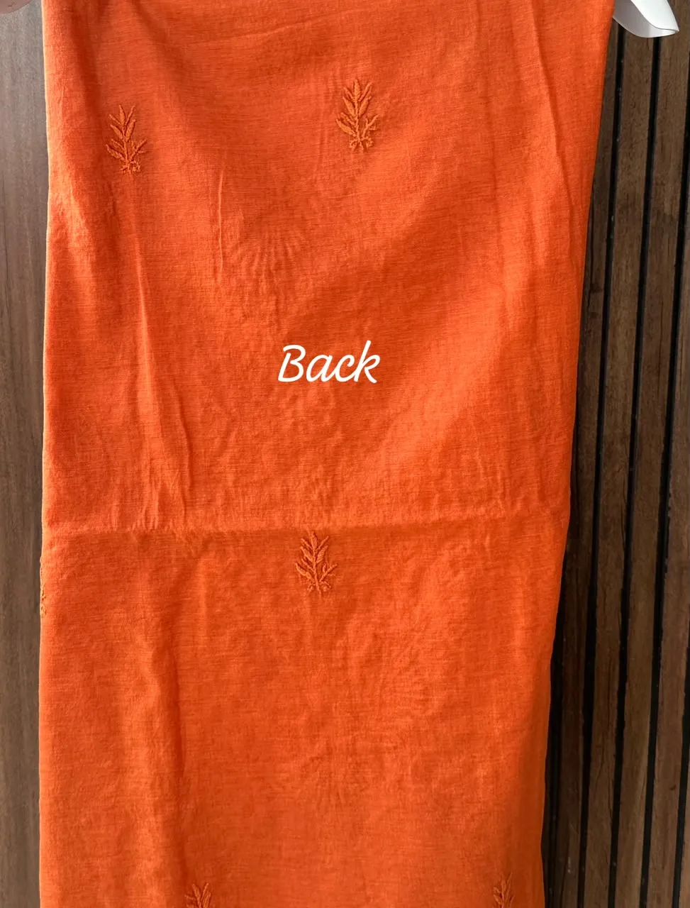 Saffron Mul Chanderi Chikankari Unstitched Fabric