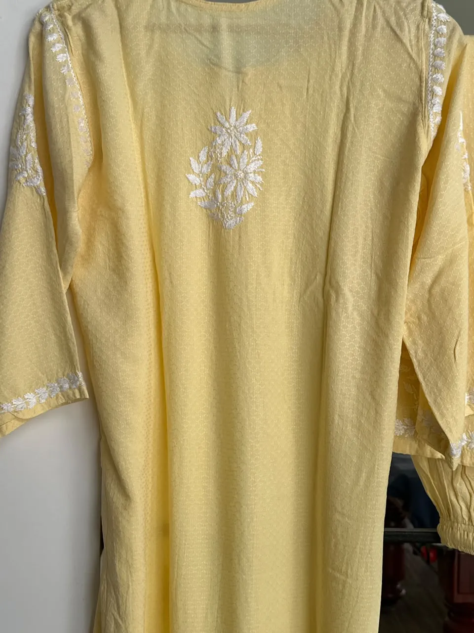 Rayon Handcrafted Chikankari Kurta and Palazzo Set