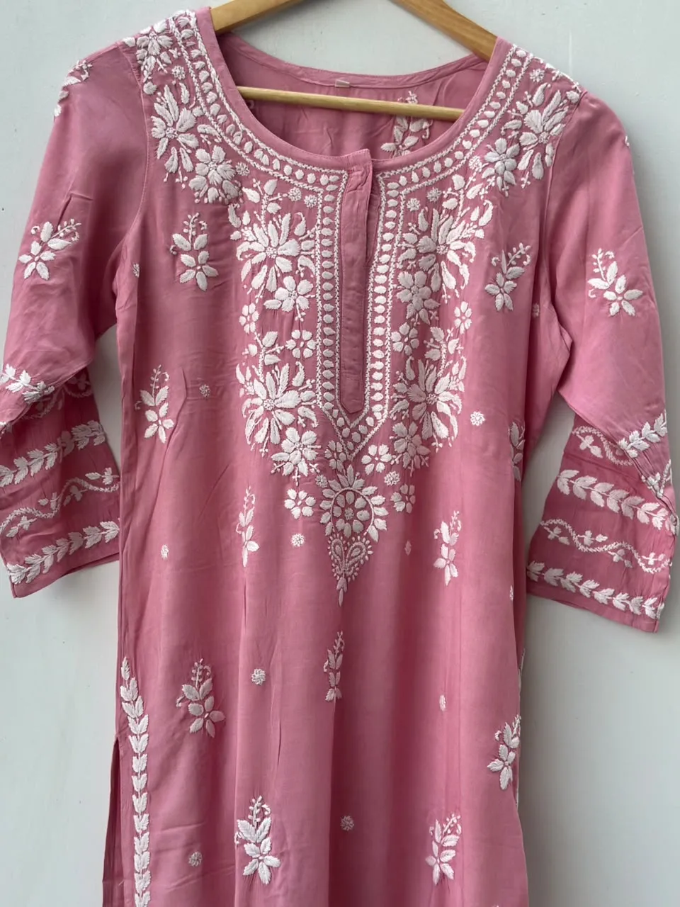 Mul Cotton Handcrafted Chikankari Kurti