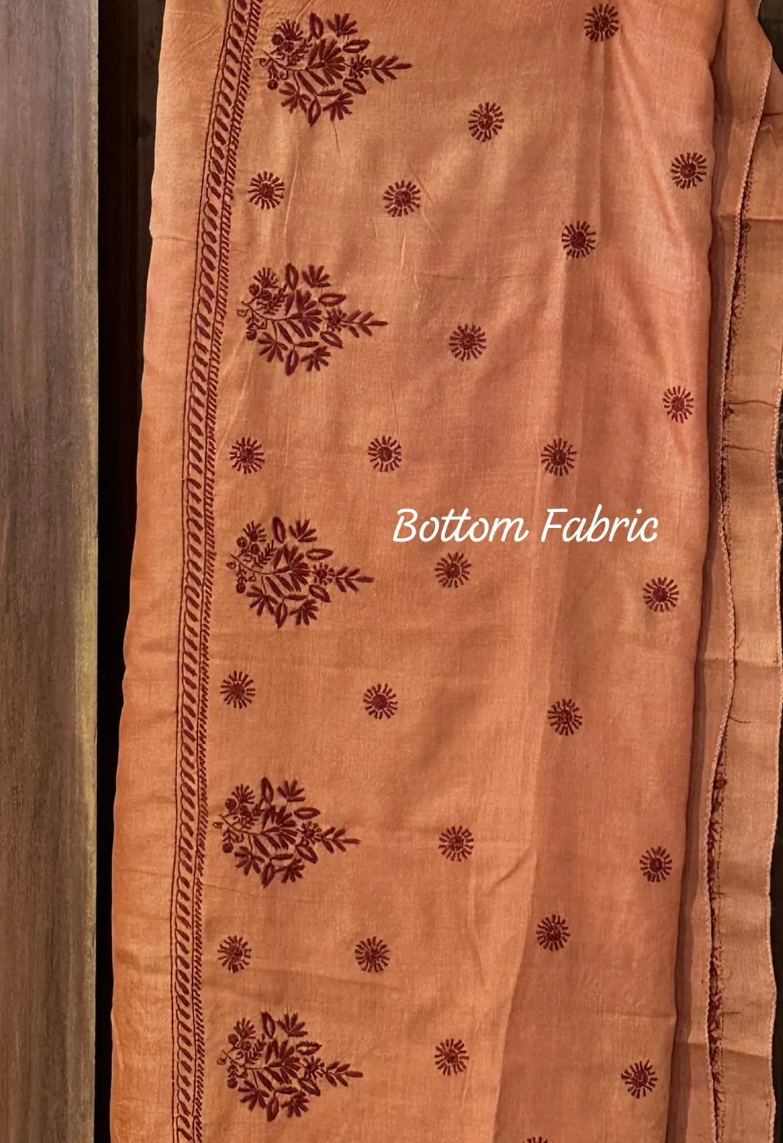 Penny Copper Tussar Silk Chikankari Kurta Dupatta Set