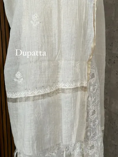 Ivory Mul Chanderi Unstitched Fabric