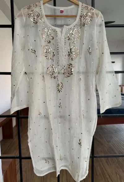 Mukaish Kamdani Mul Chanderi Kurta Gharara Set