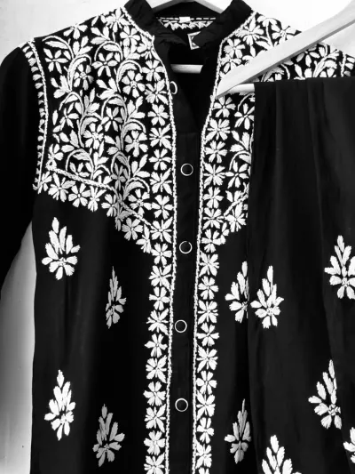 Black Rayon Coord Set